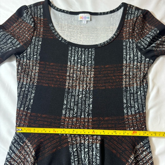Lularoe A-Line Dress Comfortable Casual Half Sleeve Dress Black Brown Size Small - Picture 9 of 11